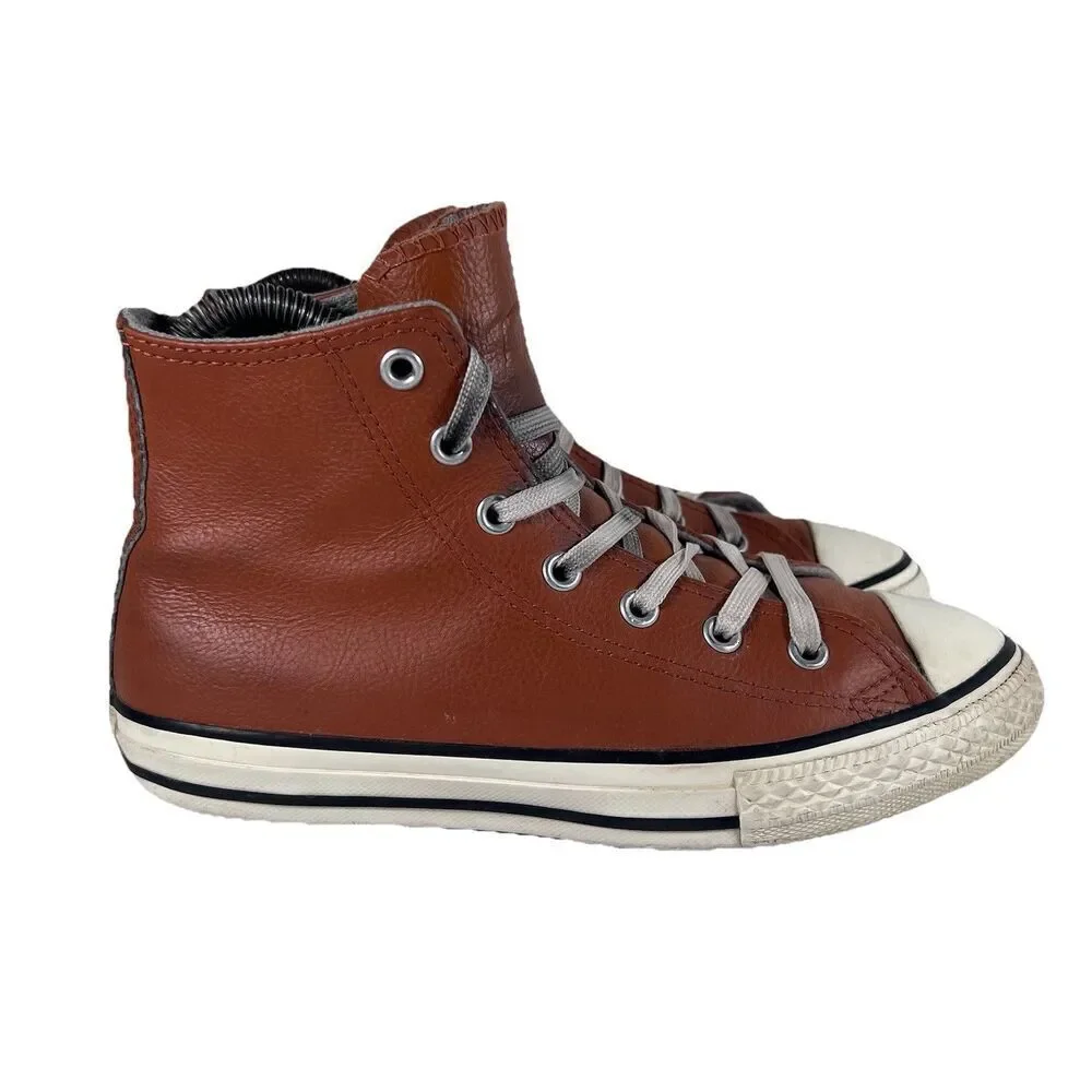 Converse Chuck Taylor All Star Wool Lined Leather Embroidered Shoes Youth Size 3